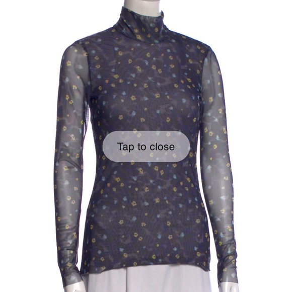 Baum and Pfergarten semi-sheer floral turtleneck - Picture 1 of 5
